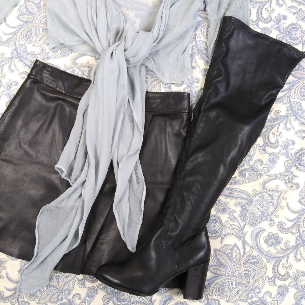 Black OTK Vegan Boots, Catherine Malandrino